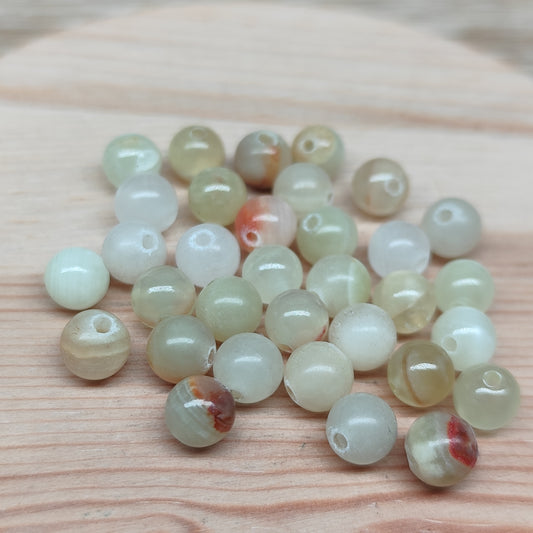 Jade d’Afghanistan serpentine – perles naturelles 6 mm – lot de 30