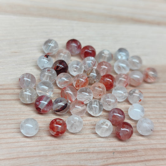 Quartz de feu – perles naturelles 4 mm – lot de 40