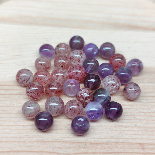 Super 7 – perles naturelles 5,5 mm – lot de 30