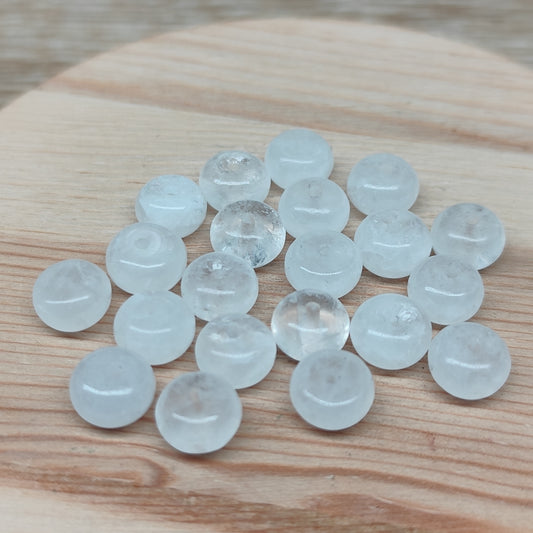 Quartz cristal de roche forme donut – perles naturelles 8 mm – lot de 20