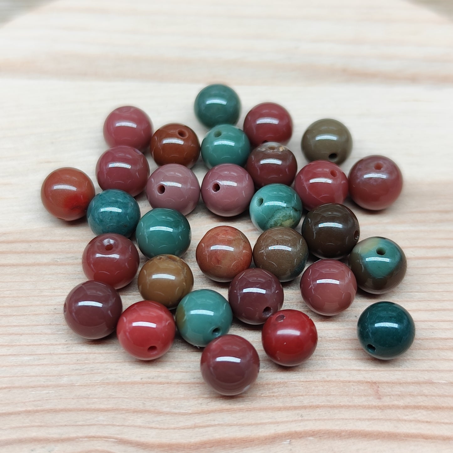 Agate Alashan multicolore – perles naturelles 6 mm – lot de 30
