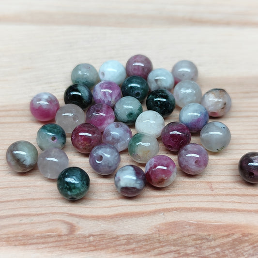 Tourmaline multicolore – perles naturelles 5-6 mm – lot de 30