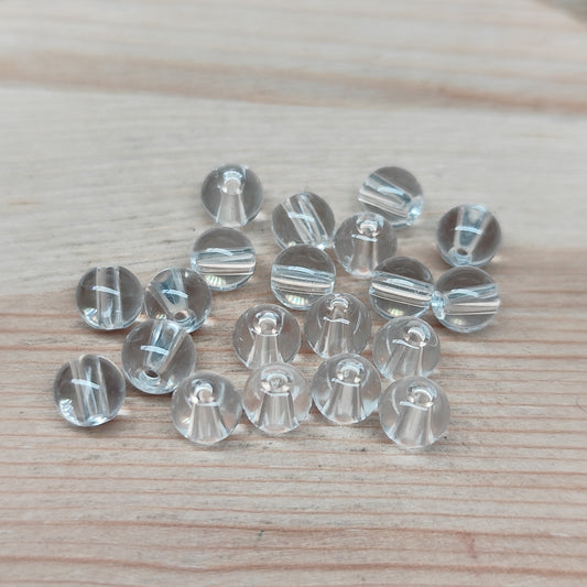 Quartz cristal de roche – perles naturelles 5 mm – lot de 20