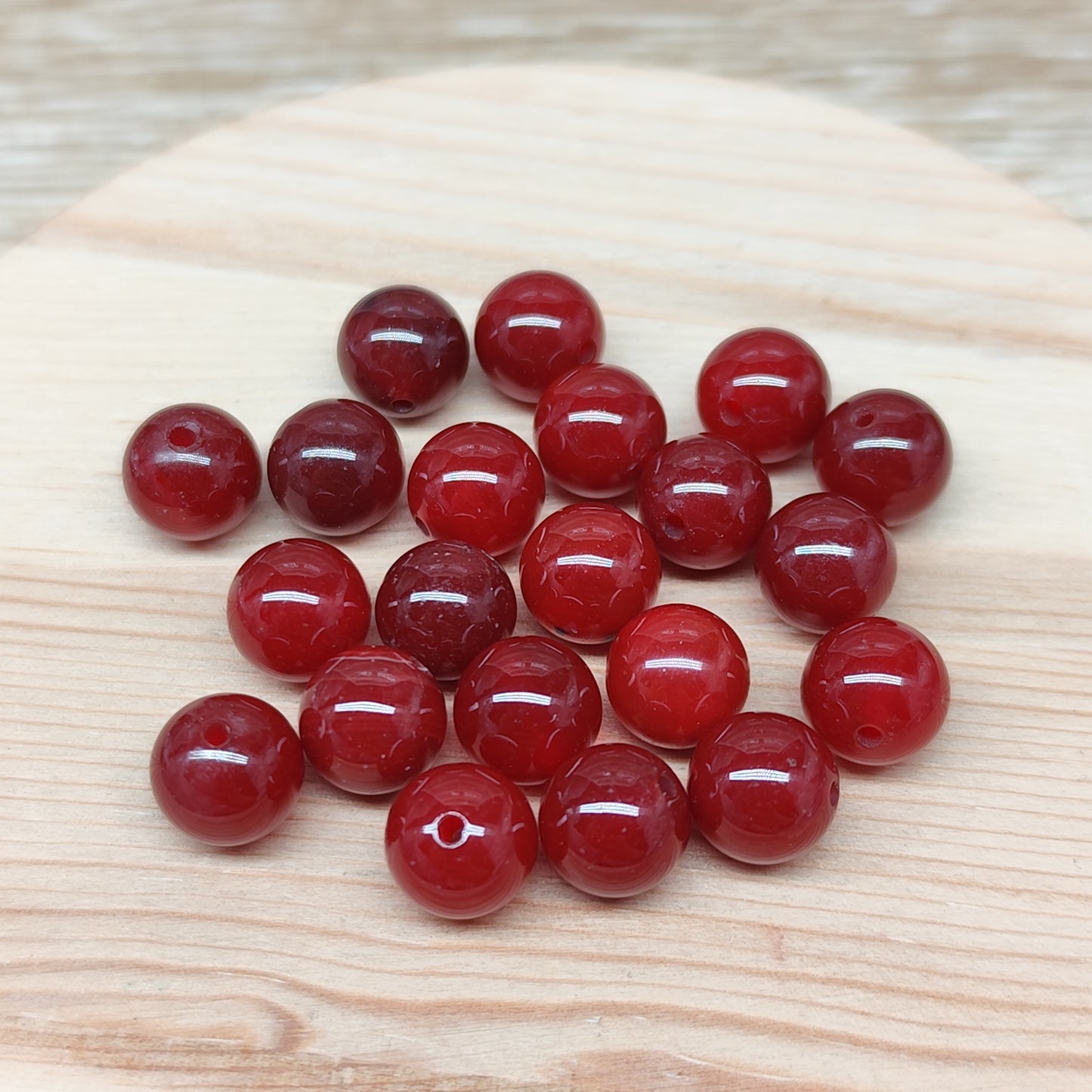 Agate rouge – perles naturelles 8 mm – lot de 20