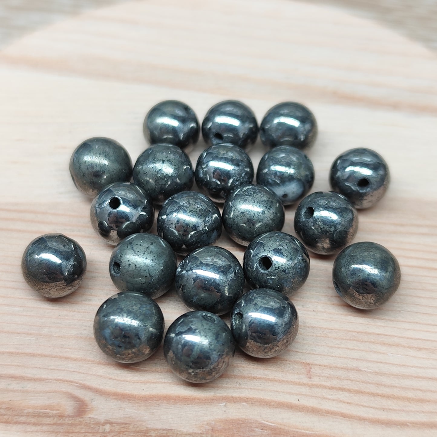 Pyrite – perles naturelles 8 mm – lot de 20