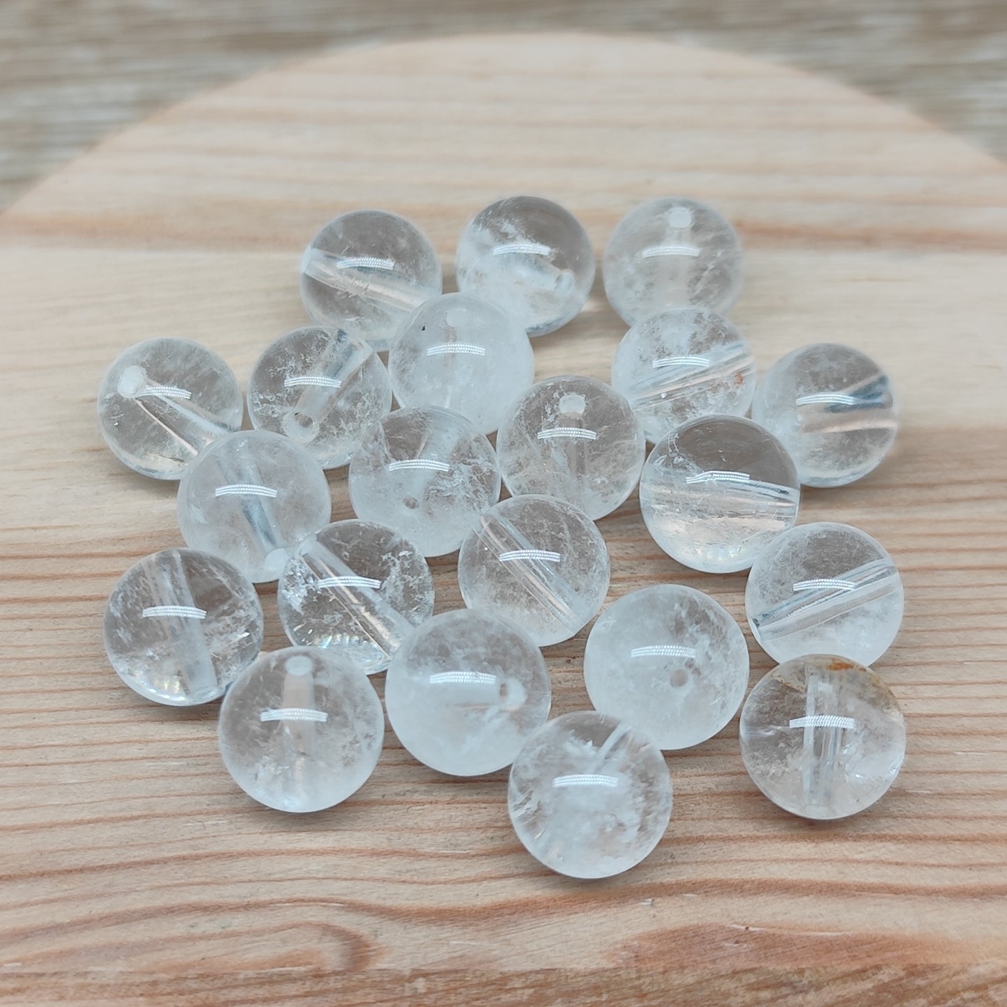 Quartz Cristal de roche – perles naturelles 9 mm – lot de 20
