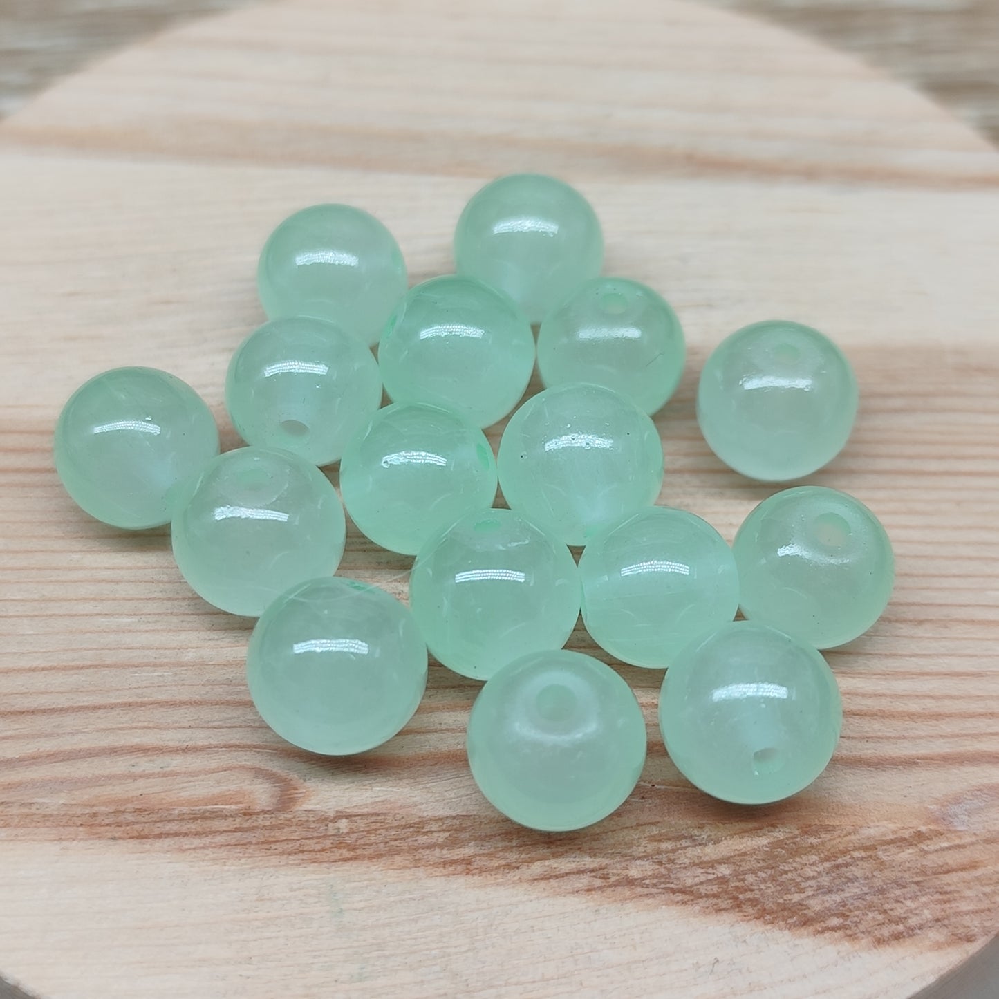 Agate vert menthe – perles naturelles teintées 10 mm – lot de 15
