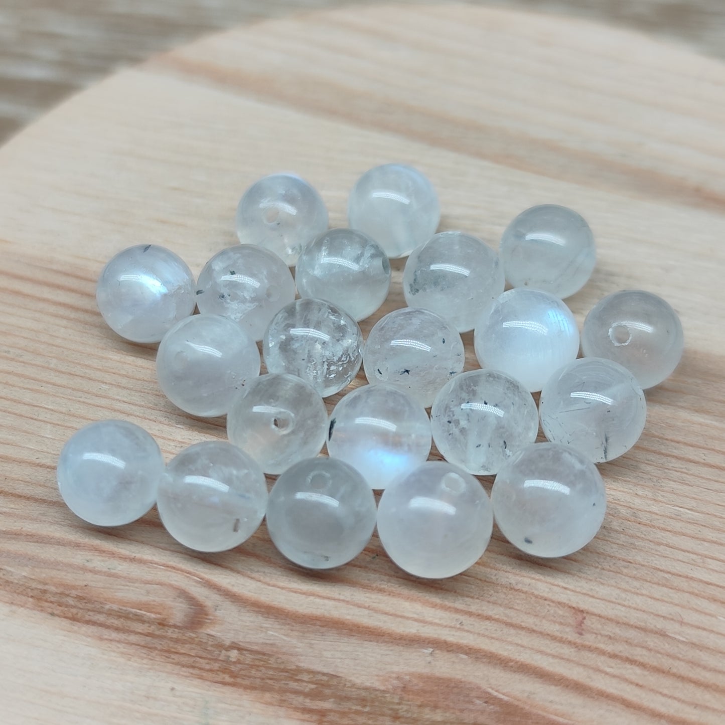 Pierre de lune bleue – perles naturelles 8 mm – lot de 20