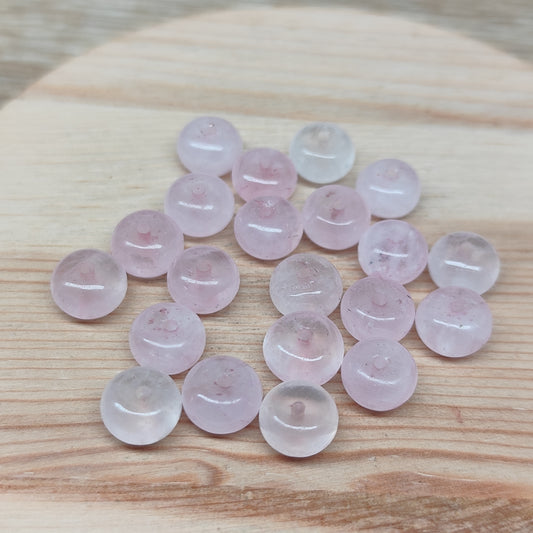 Quartz rose donut – perles naturelles 8 mm – lot de 20