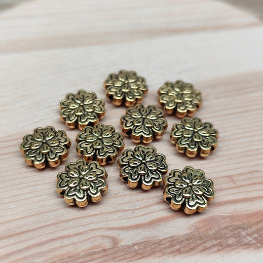 Perle fleur – 9,5 mm - lot de 10