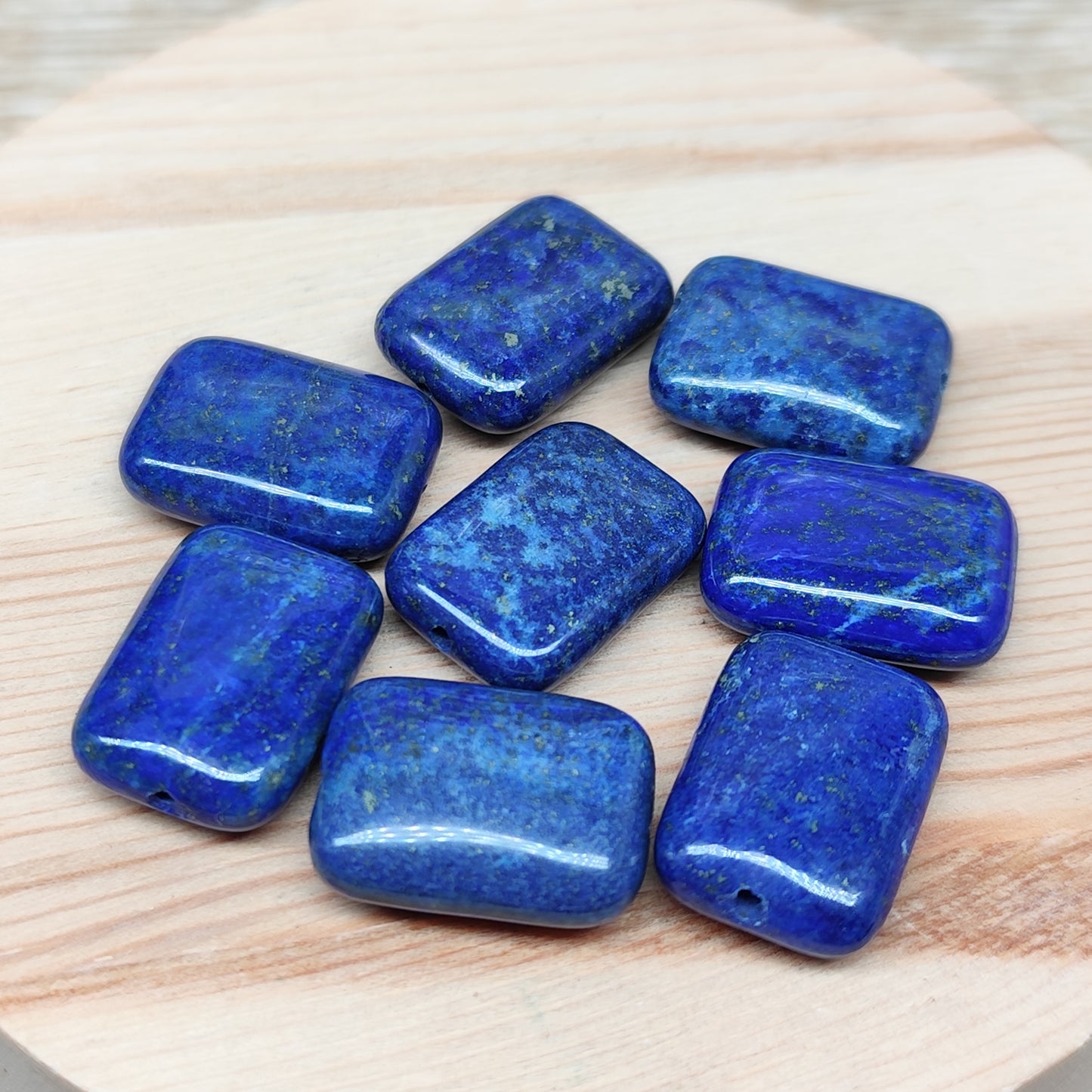 Lapis lazuli forme rectangle – perles naturelles 13,5 mm – lot de 8