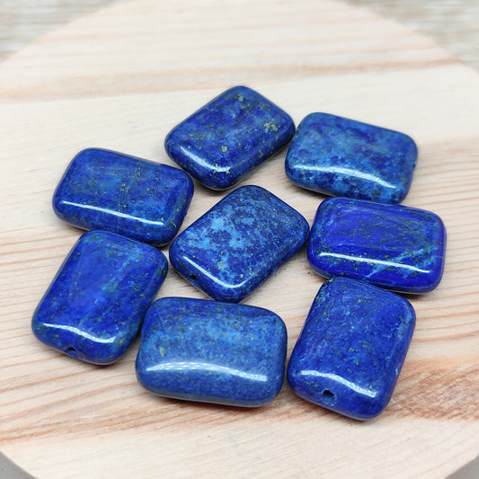 Lapis lazuli forme rectangle – perles naturelles 13,5 mm – lot de 8