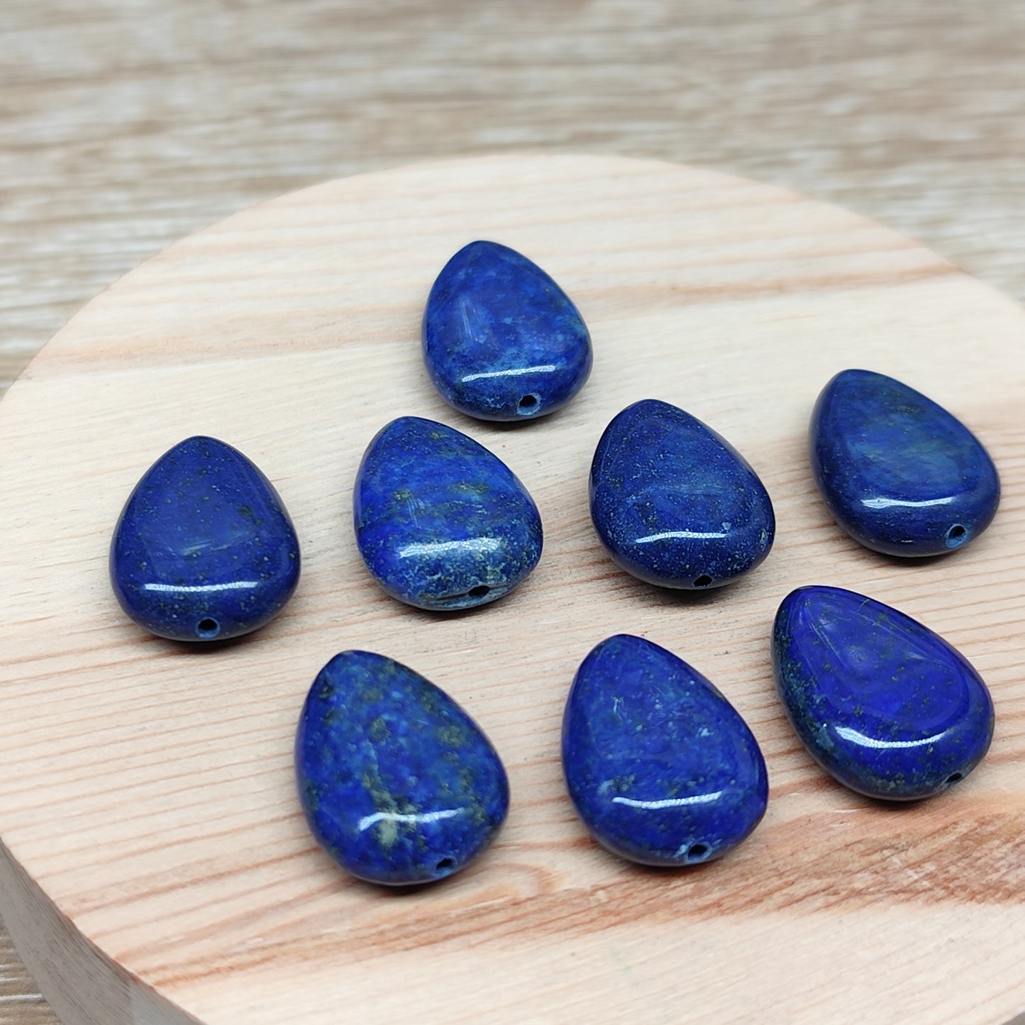 Lapis lazuli forme goutte – perles naturelles 13,5 mm – lot de 8