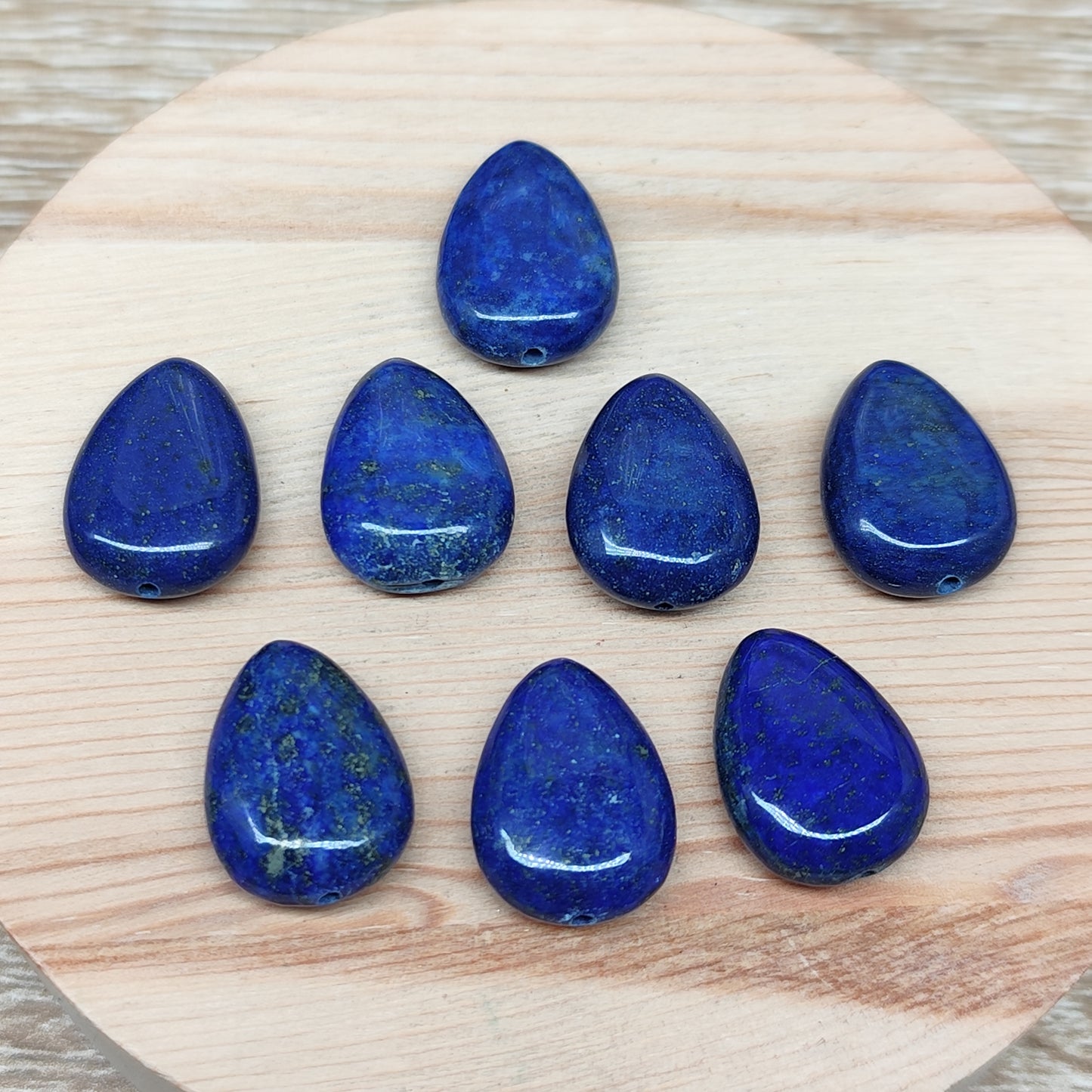 Lapis lazuli forme goutte – perles naturelles 13,5 mm – lot de 8