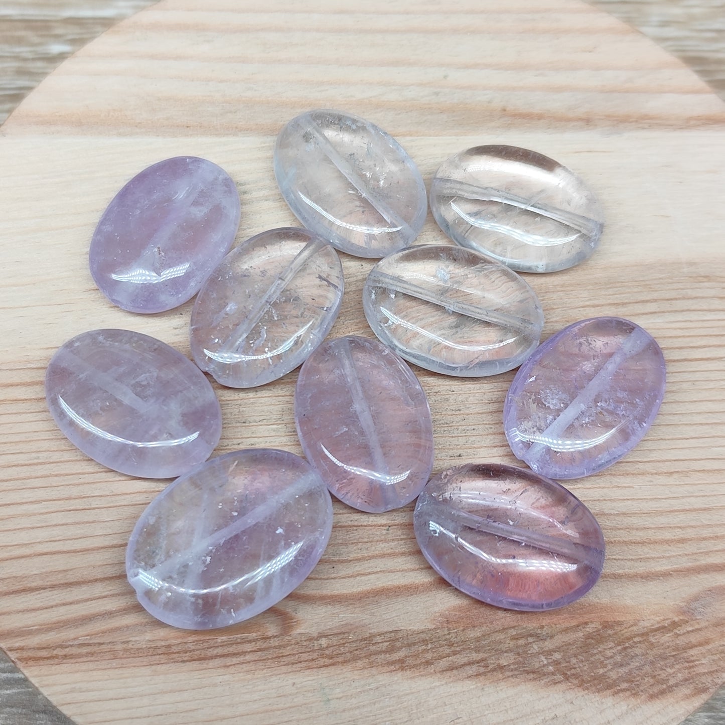 Améthyste lavande ovale – perles naturelles 13 mm – lot de 10