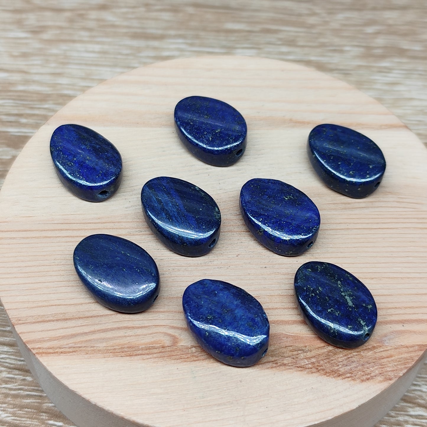 Lapis lazuli ovale torsadée – perles naturelles 14 mm – lot de 8