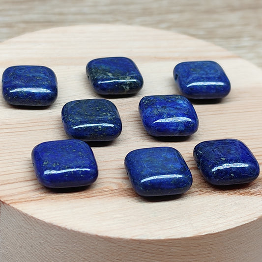 Lapis lazuli forme carrée – perles naturelles 14 mm – lot de 8