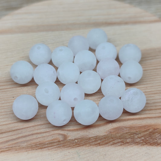 Quartz rose – perles naturelles 8 mm – lot de 20