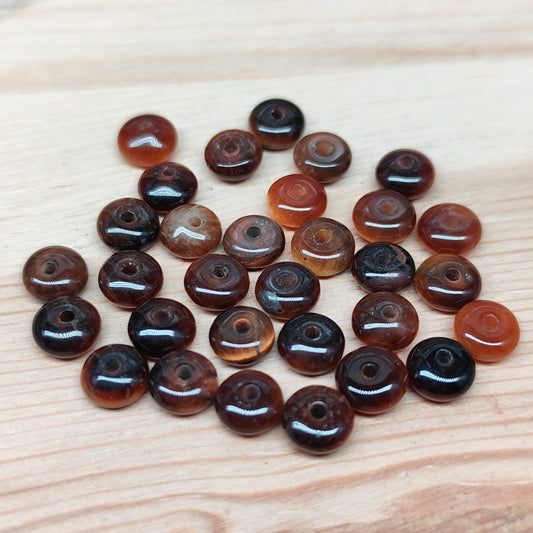 Oeil de Tigre donut – perles naturelles 6 mm – lot de 30