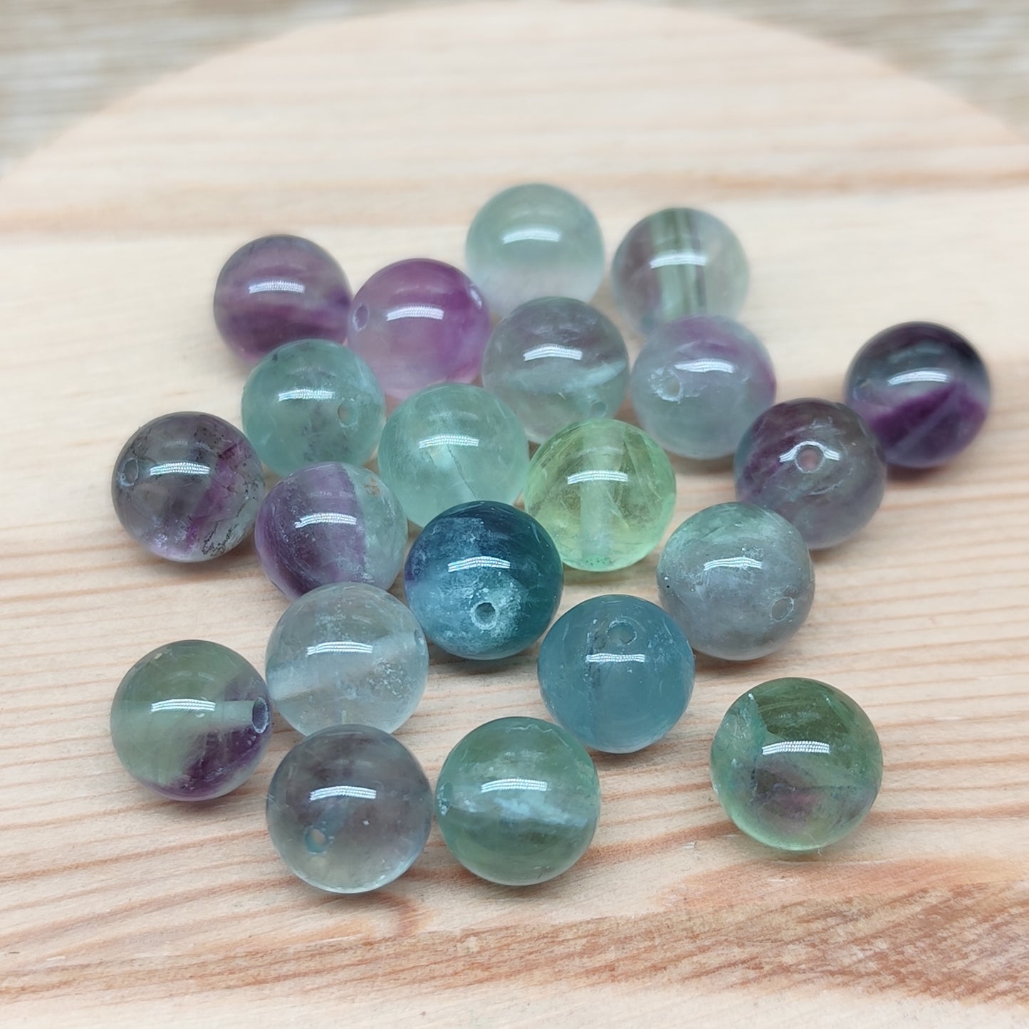 Fluorite – perles naturelles 9 mm – lot de 20