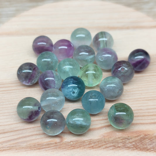 Fluorite – perles naturelles 9 mm – lot de 20