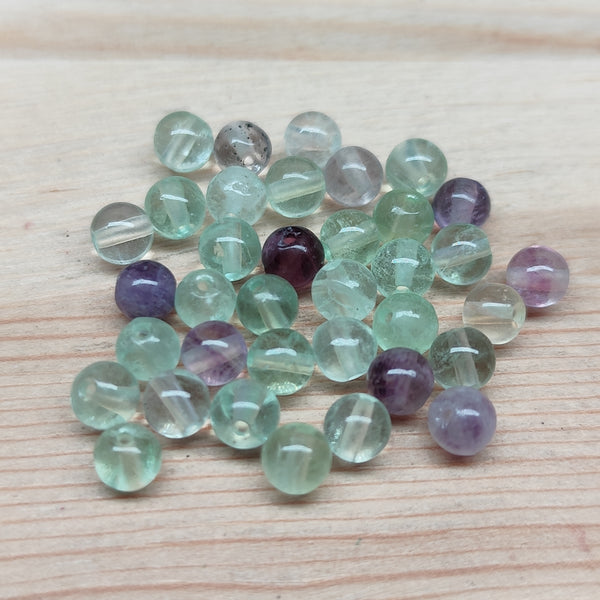 Fluorite – perles naturelles 4,5 mm – lot de 35