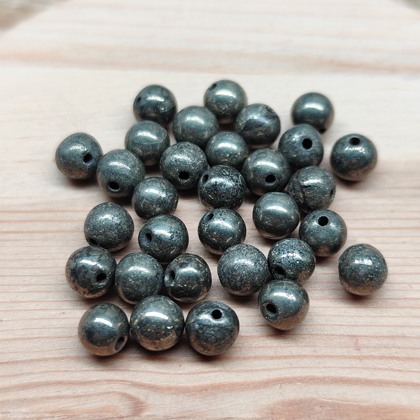 Pyrite – perles naturelles 6 mm – lot de 30