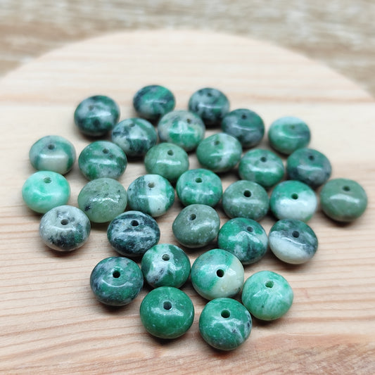 Jade Qinghai forme donut – perles naturelles 8 mm – lot de 30