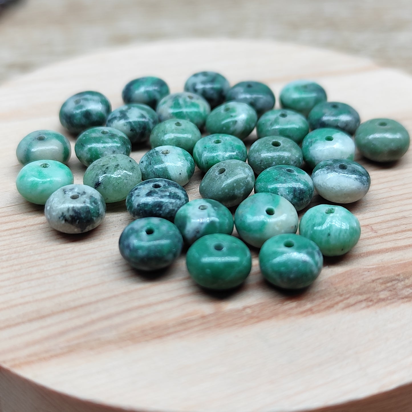 Jade Qinghai forme donut – perles naturelles 8 mm – lot de 30