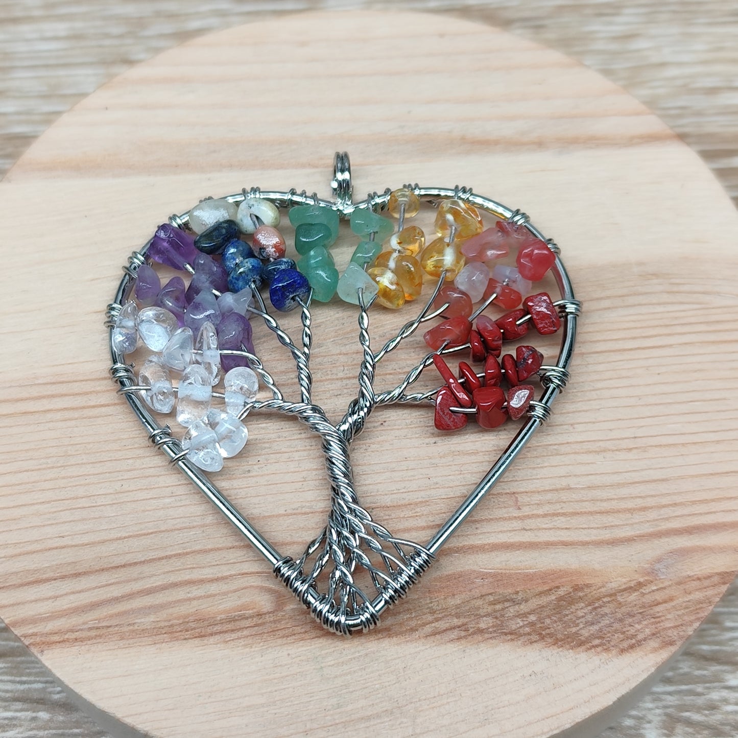 Pendentif cœur arbre de vie - 5 cm - 1 pc