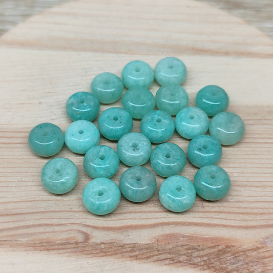 Amazonite donut – perles naturelles 8 mm – lot de 20