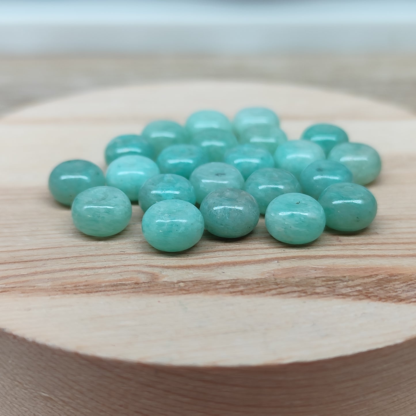 Amazonite donut – perles naturelles 8 mm – lot de 20