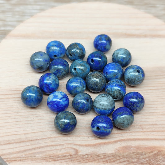 Lapis lazuli – perles naturelles 8 mm – lot de 20