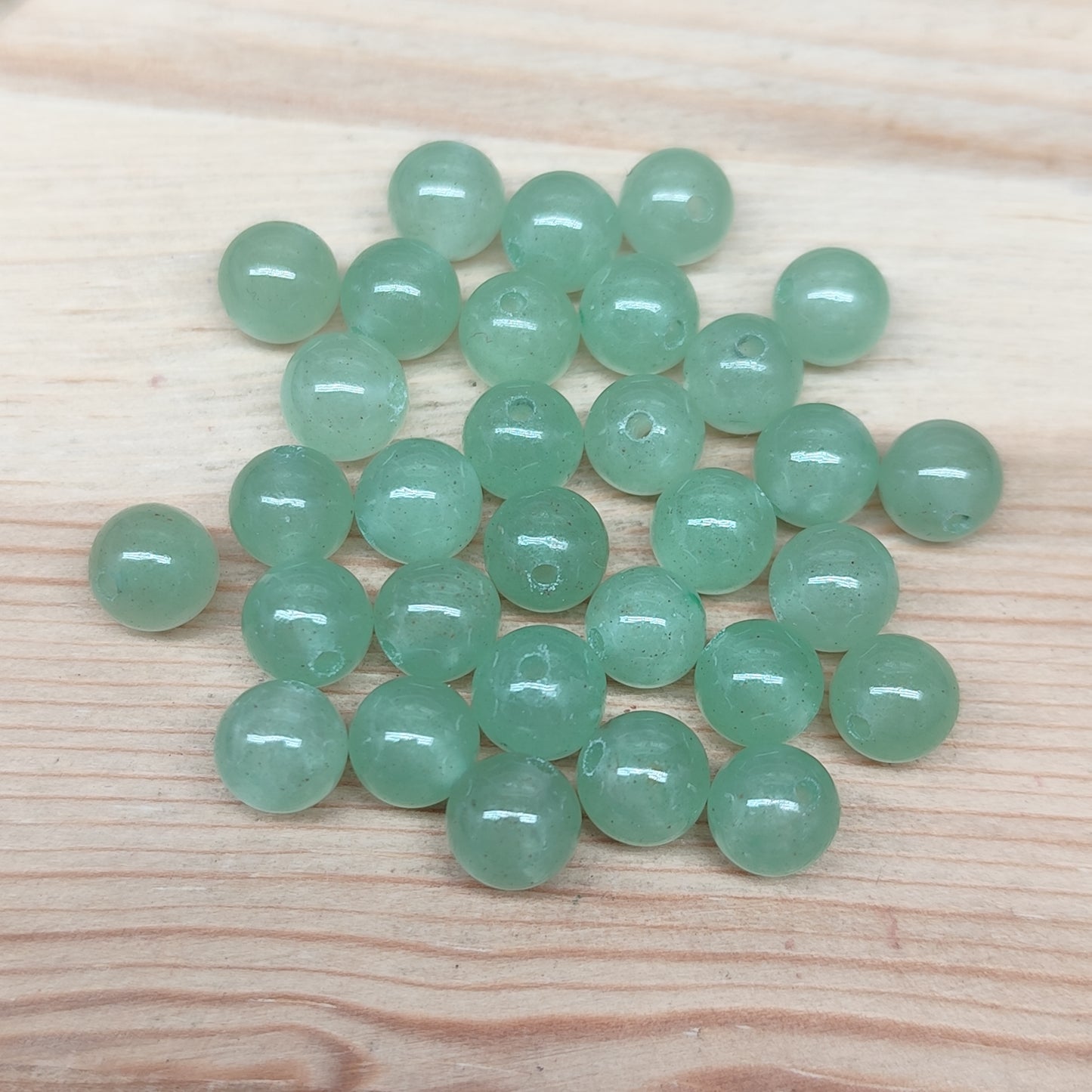 Aventurine verte – perles naturelles 6 mm – lot de 30