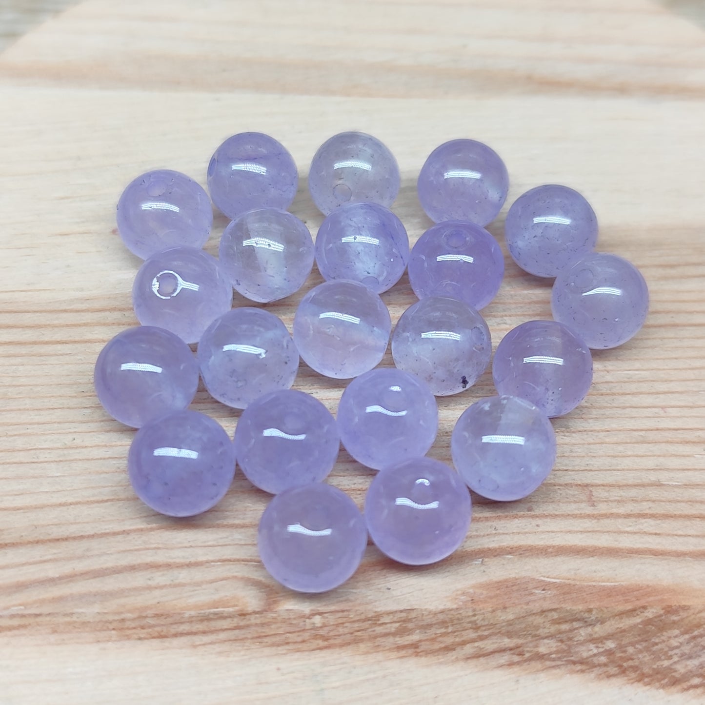 Calcédoine mauve – perles naturelles teintées 8 mm – lot de 20