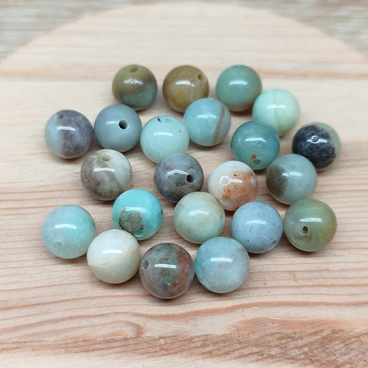 Amazonite – perles naturelles 8,5 mm – lot de 20