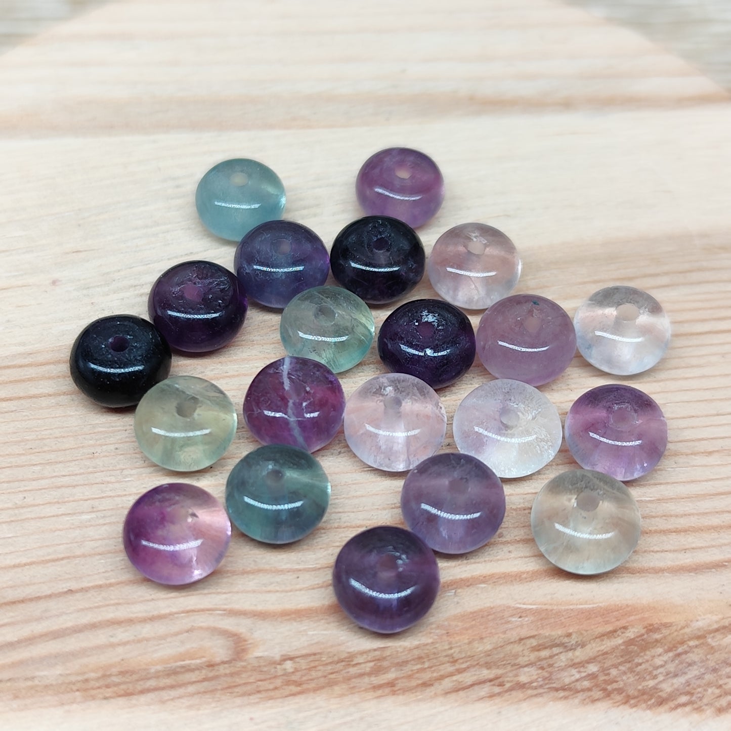 Fluorite – perles naturelles 8 mm – lot de 20
