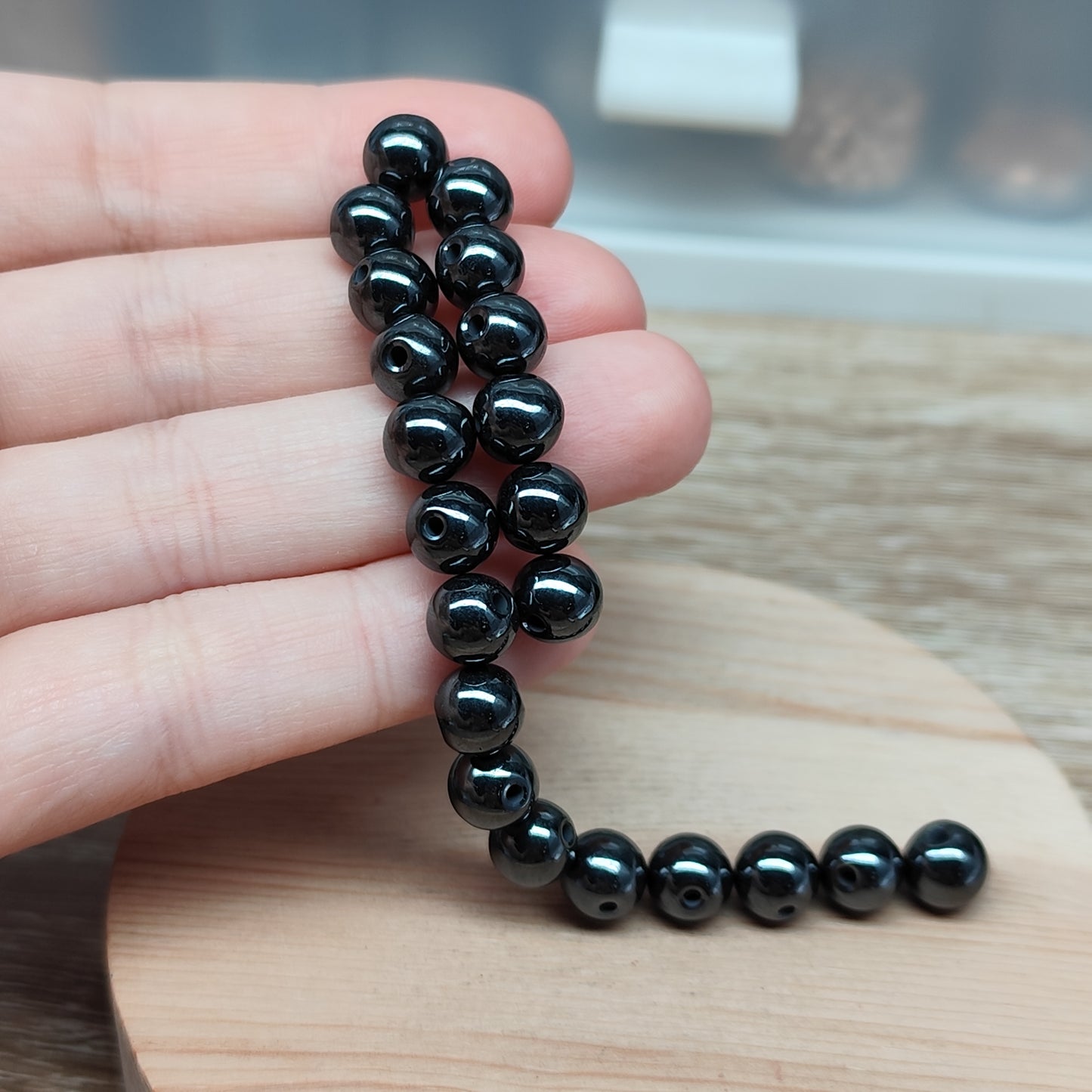 Hématite magnétique – 8 mm – lot de 10