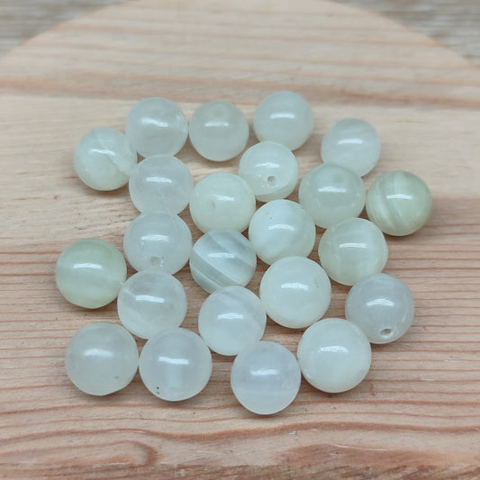 Calcite verte – perles naturelles 8 mm – lot de 20