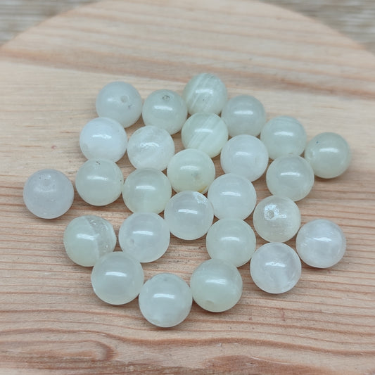 Calcite verte – perles naturelles 7,5 mm – lot de 25
