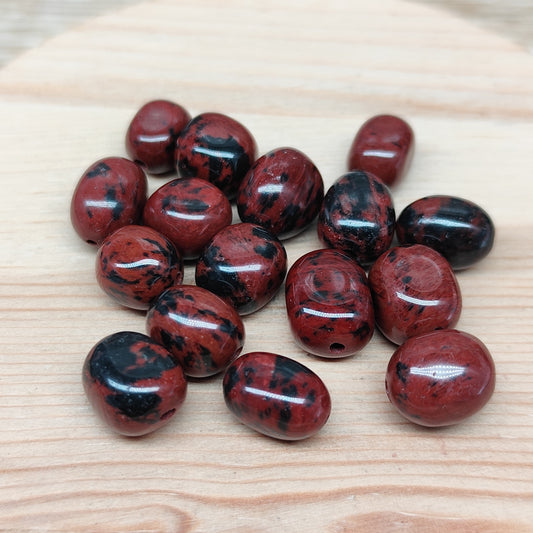 Obsidienne acajou – perles naturelles 7,5 mm – lot de 15