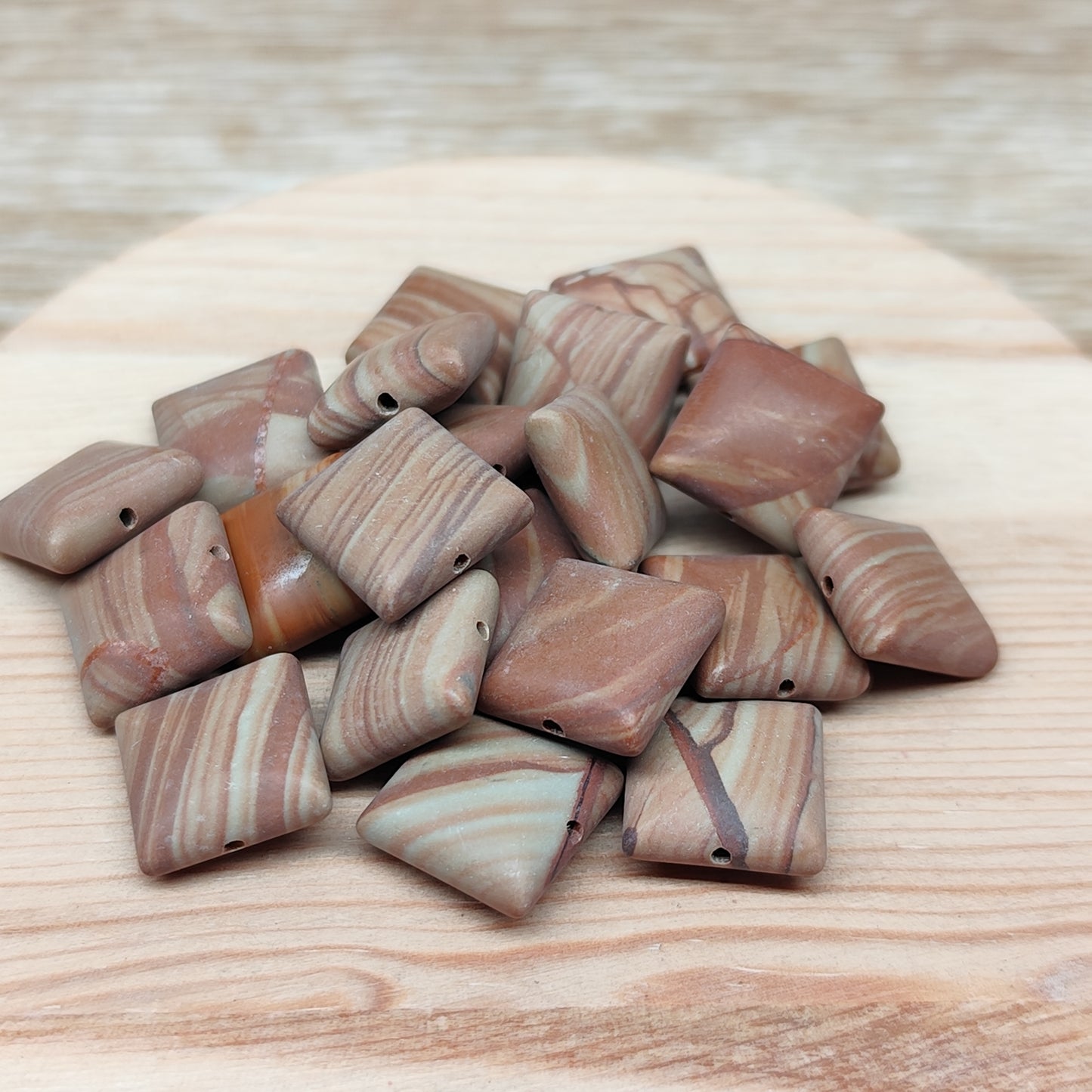 Jaspe bois fossilisé – perles naturelles 11 mm – lot de 20