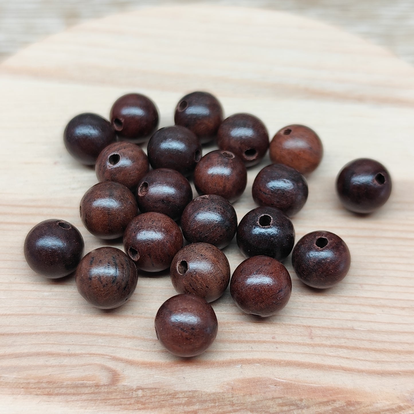 Bois – perles naturelles 8 mm – lot de 20