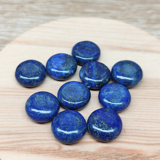 Lapis lazuli forme ronde plate – perles naturelles 14 mm – lot de 10