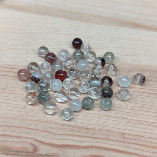 Quartz jardin – perles naturelles 4 mm – lot de 40