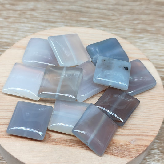 Agate grise – perles naturelles 18 mm – lot de 10