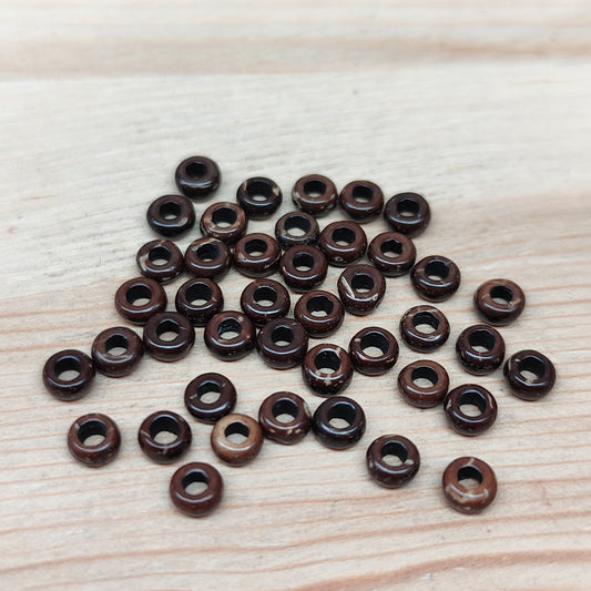 Noix de coco donut – perles naturelles 4 mm – lot de 40