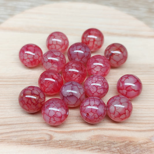 Agate veine de dragon – perles naturelles teintées 10 mm – lot de 15