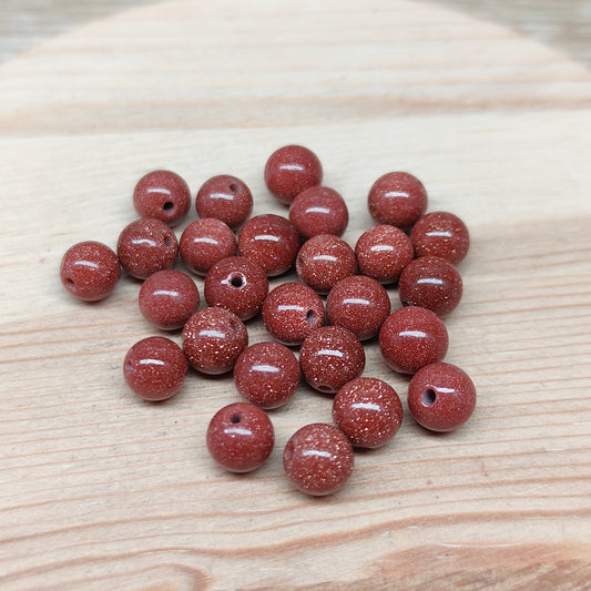 Pierre de sable doré – perles synthétiques 5,5 mm – lot de 30