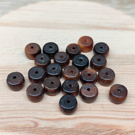 Œil de tigre donut – perles naturelles 7 mm – lot de 20